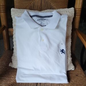 Express Pique Polo, white, size XL
